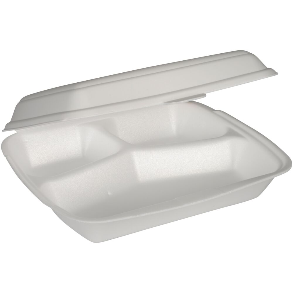 Termoboks, ABENA Gastro, 24x20x7cm, hvit, XPS, 3-roms, med hengslet lokk