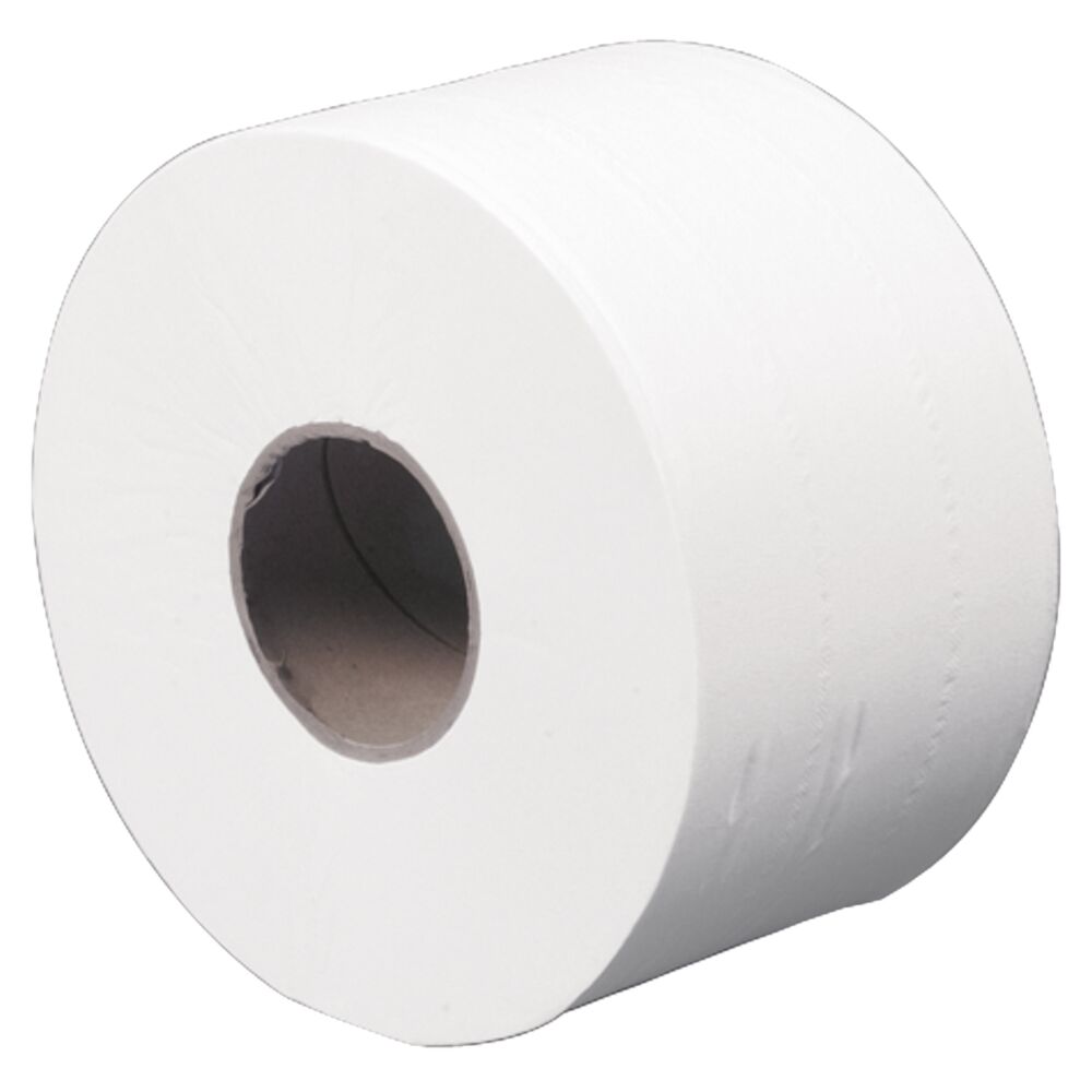 Toalettpapir, ABENA Excellent, Mini, 2-lags, 170m x9,7cm, hvit, nyfiber, Ø19,5cm