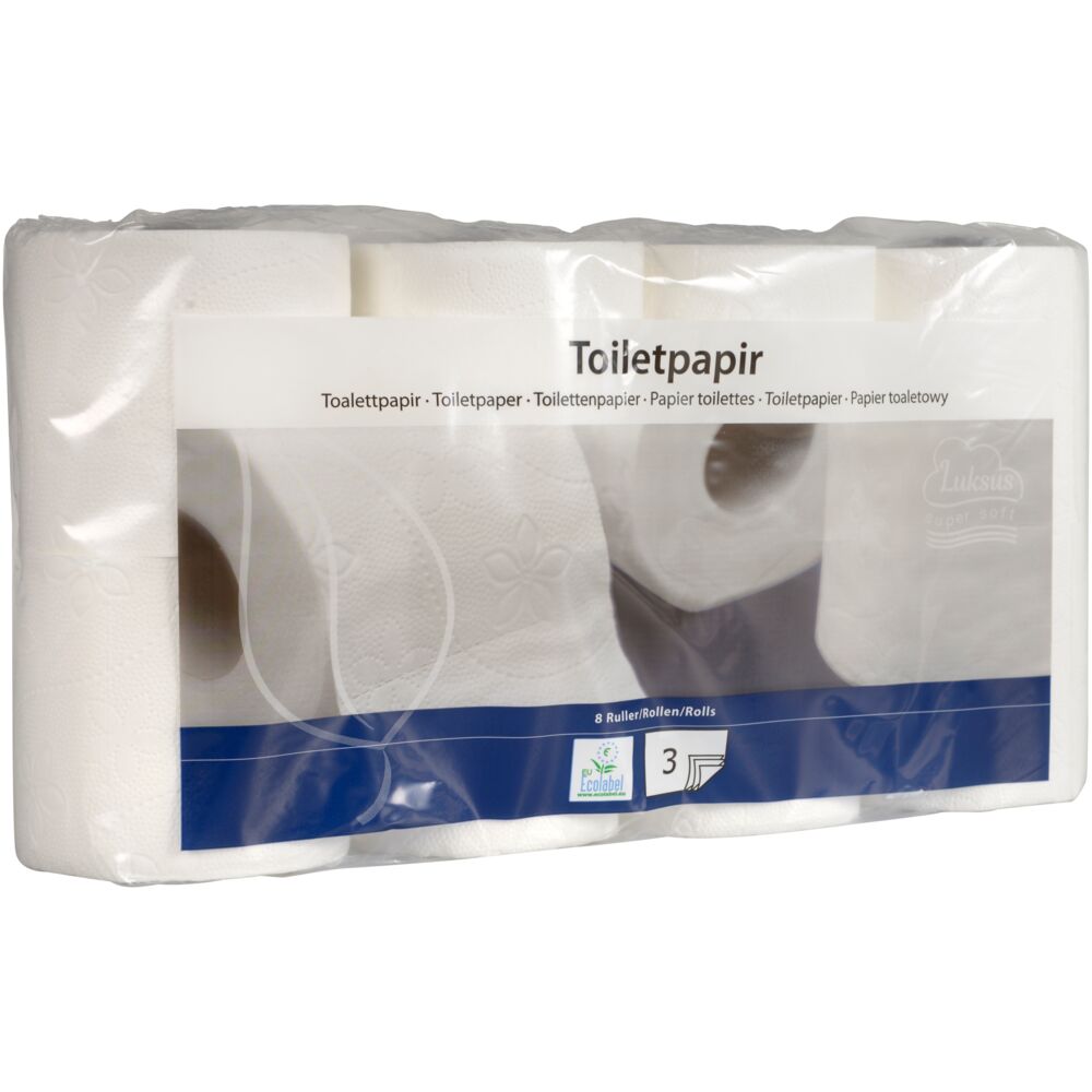 Toalettpapir, Nøytral Excellent, 3-lags, 18m x9,5cm, hvit, nyfiber