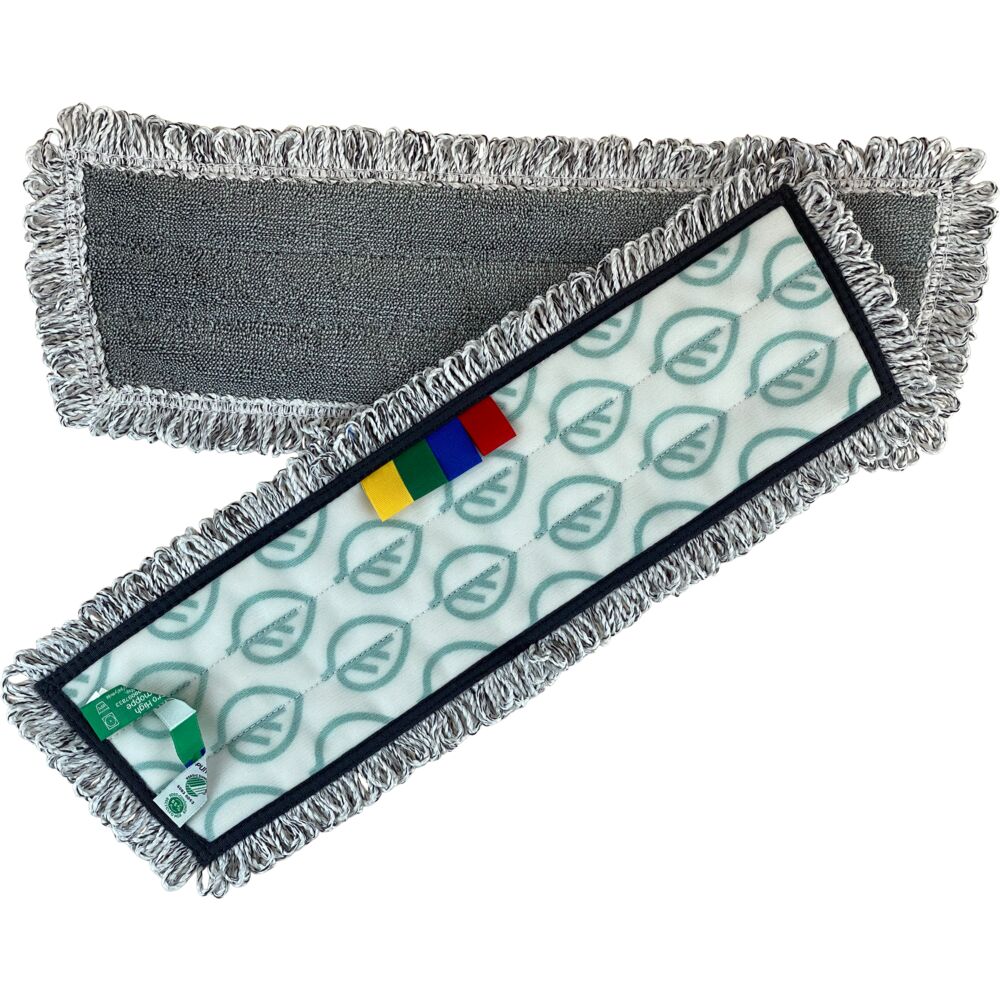Tørr- og fuktmopp, ABENA Puri-Line Micro High Plus, grå, mikrofiber, 40 cm, med borrelås, 55,6% g