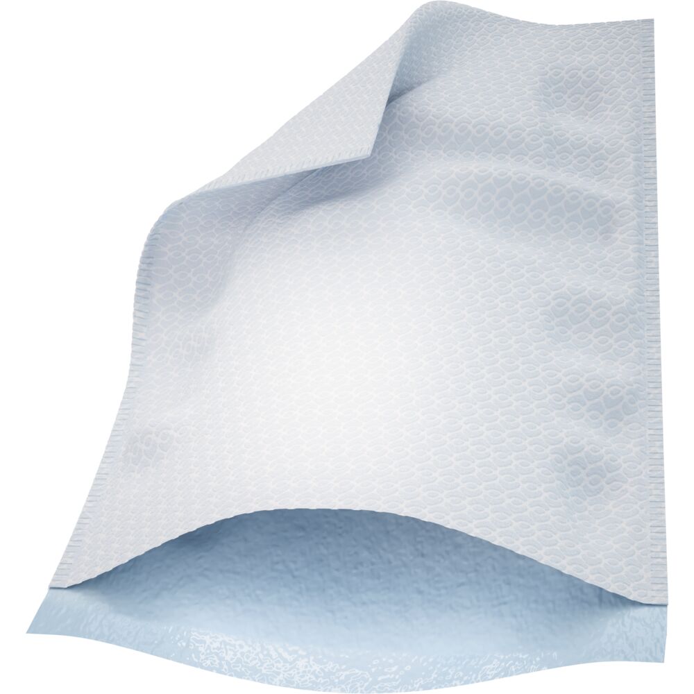 Vaskehanske, Dry, Airlaid/PE, ABENA, 22x16cm, blå, ultrasonic sealed, airlaid, engangs