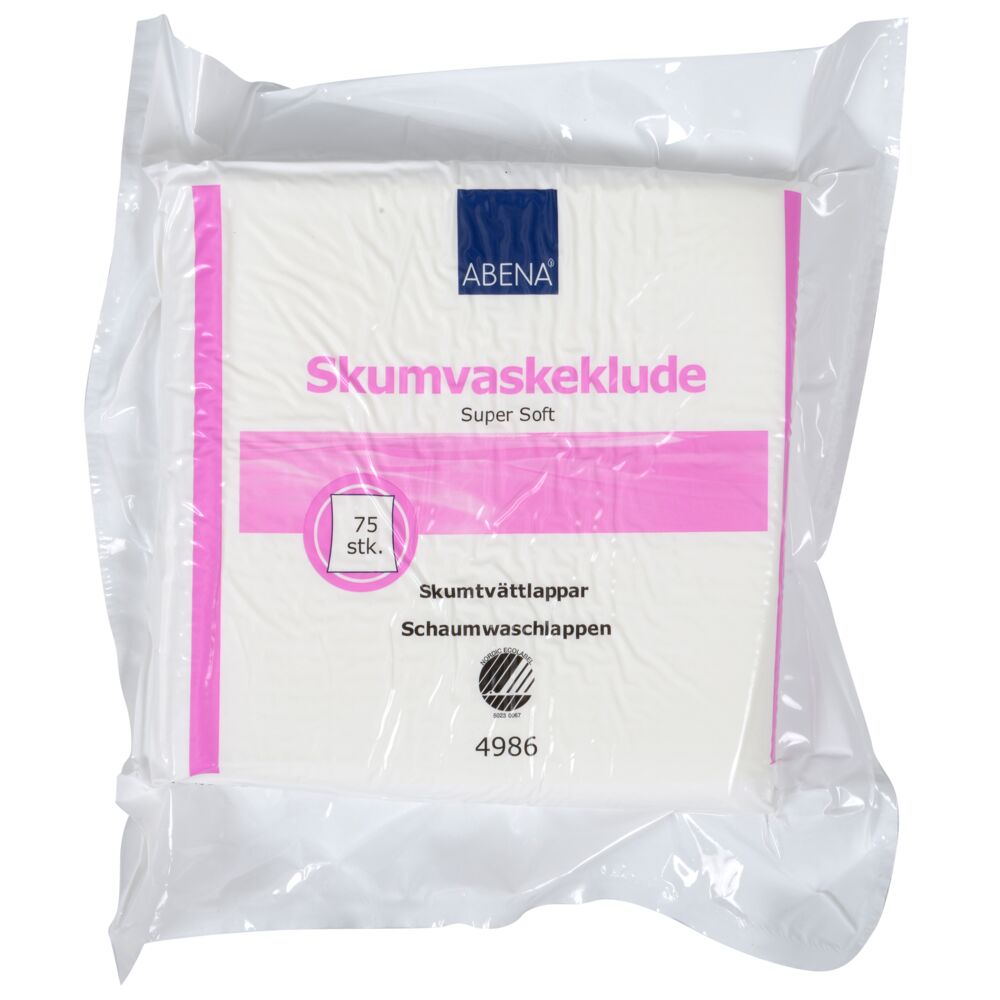 Vaskeklut, ABENA, 19x19cm x 2,8mm, pink, super soft, engangs
